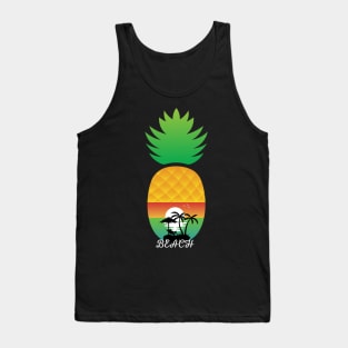 Vintage Sunset Pineapple Beach Tank Top